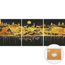 ARTJOY DIY珠寶帆布十字繡3件組, 黃金財富, 1組