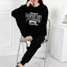 SOON2 女款發泡字母印花束口刷毛運動套裝