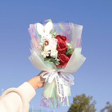 MORIANN 兔子肥皂花束禮品盒, 玫瑰紅