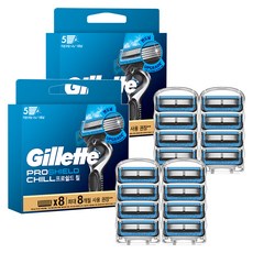 Gillette 吉列 正品ProShield鋒護冰感刮鬍刀片, 8入, 2個
