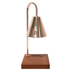 原木融蠟燈 調光款, 玫瑰金胡桃木, 北歐風情原木質感底座