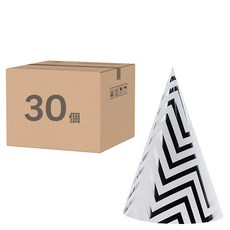 PARTY PANG 派對尖頂帽 10個 + 繩子 10條, 3組, 人字紋銀色