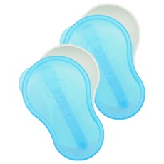 PUKU 藍色企鵝 攜帶型研磨餐盒, 嬰兒食物研磨器, BPA Free, 210ml, 水色, 2個