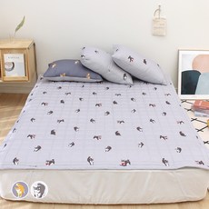 CHOUETTROOM 柴犬印花超細纖維絎縫墊, 灰色
