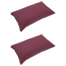 Begozani 純棉直紋絎縫蕎麥枕, 水洗酒紅色, 2個