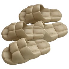 EVER HOUSE 格子紋防滑室內拖鞋, 沙米色, 2個