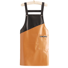 Leovince 配色皮革圍裙, 棕色
