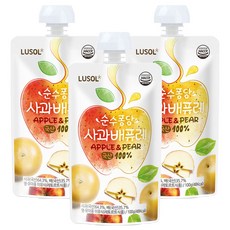 LUSOL 水果泥, 100g, 3包, 蘋果水梨口味