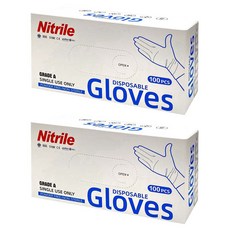 NBR輕薄款 舒適高彈丁腈手套 M 藍色, 100個裝, 2組