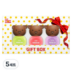 NBBEBE 兒童指甲油 3種禮盒組, 趣味綠+趣味粉+奶油紫, 5組