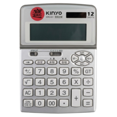 Kinyo 12位元招財進寶稅率計算機, 米色 + 綠色, 1台