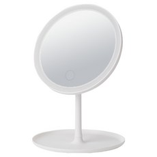 충전식 LED 각도조절 탁상거울, 화이트