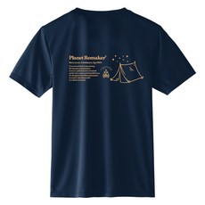 planet re:maker 中性款露營涼感短袖T恤, 海軍藍