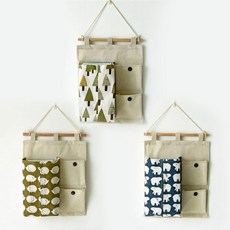 面紙收納壁掛式收納袋 3入, 隨機發貨