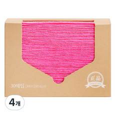 로긴 일회용 뽑아쓰는 수세미, 핑크, 30개, 4개