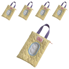 Jonifree 外出用大容量濕紙巾收納袋, 黃色, 5個