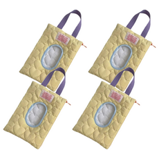 Jonifree 外出用大容量濕紙巾收納袋, 黃色, 4個