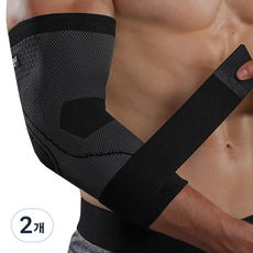 핏웨이브 프로 헬스 팔꿈치 엘보 보호대, 블랙, 2개