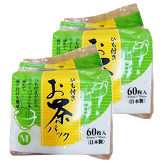 日本製沖泡濾袋 寬底設計 附棉繩 一次性使用, 白色, 2包, 60入