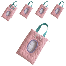 Jonifree 外出用大容量濕紙巾收納袋, 粉紅色, 6個