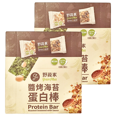 grain plus 野菽家 穀物蛋白棒 醬烤海苔 7條裝 含BCAA 蛋白質含量超過25%, 210g, 2盒