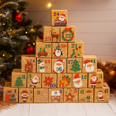 聖誕節降臨曆禮物盒24件組, 1套, 雪人