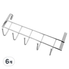 온지 생활용품 다용도걸이 벽부착형 코트랙, 도금 색상, 6개