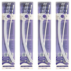 AGAFURA Tritan材質按壓式防漏吸管杯用替換吸管+清潔刷組, 透明, 4組