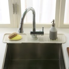 Damaraland水槽水龍頭擋水矽膠漏水墊 大型 61*14*1.7cm, 象牙白, 1個