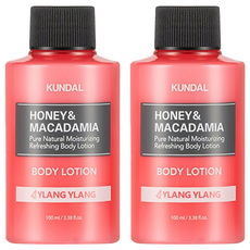 KUNDAL 昆黛爾 蜂蜜&澳洲堅果保濕潤膚乳 依蘭香, 100ml, 2瓶