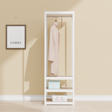 랙셈블 선반 4단 + 행거봉 세트, 화이트