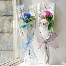 ASPASIA 香皂花科琳玫瑰絨球雙花束 + 購物袋, 藍色 + 紫色, 2套