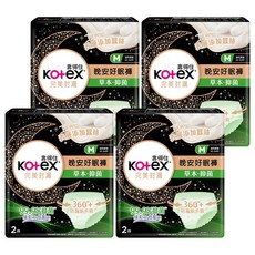Kotex 靠得住 抑菌好眠褲 褲型衛生棉, M(腰圍22~34吋), 2件, 4包