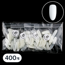 Lvia 橢圓形美甲片 6號, 400個, 自然色