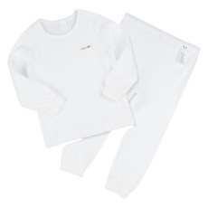 오가닉붐 아동용 아일렛 자카드 긴소 내의 상하의 세트