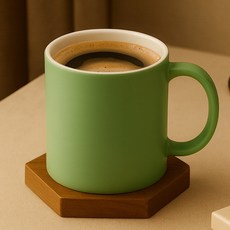 라이프란스 베이직 투톤 무광 도자기 머그컵 360ml, 그린, 1개