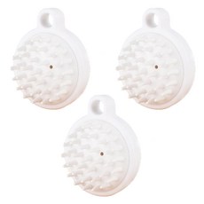 健康矽膠按摩洗頭梳洗髮梳洗頭神器, 白色, 3個