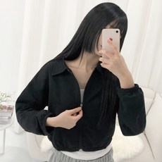 PEONIST 女款翻領短版素色拉鍊外套