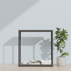 랙셈블 국내 제조 조립식 선반, 블랙, 2단