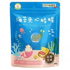 NATURMI 幸福米寶 海苔夾心脆脆 紅藜玄米, 非油炸, 無防腐劑, 無化學添加, 30g, 1包