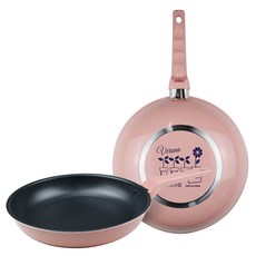 쿡앤쿡 베로나 항균코팅 프라이팬 세트 2개, 블라썸핑크, 프라이팬 28cm + 궁중팬 28cm, 1세트
