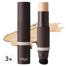OBge 내추럴 커버 남성 파운데이션 13g, 1호 아이보리, 3개