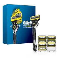 Gillette 吉列 正品 ProShield 鋒護黃色刮鬍刀 + 7入刀片, 手柄+刀片8p, 1套