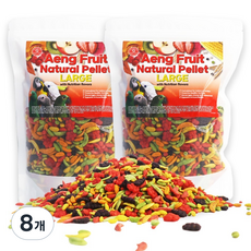 앵프룻 앵무새 대형 과일 펠렛 먹이, 500g, 8개