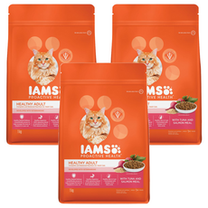 IAMS 愛慕思 健康優活 成貓營養配方乾糧, 鮪魚 + 鮭魚口味, 1kg, 3袋