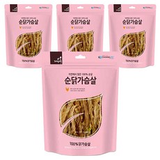 자연애채널펫 강아지간식, 닭가슴살맛, 200g, 4개