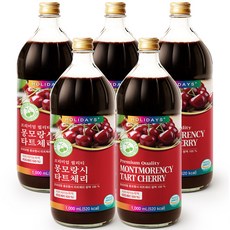 홀리데이즈 몽모랑시 타트체리 원액 주스, 1L, 5개