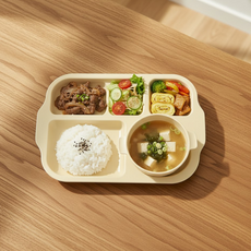 On The Kitchen韓國產Yummy身材管理餐盤+碗組, 1套, 香草奶油