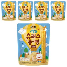 엘빈즈 유아용 고칼슘 츄러스 롱뻥 STEP2, 인절미맛, 40g, 5개