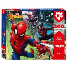 disney 迪士尼 兒童拼圖 200片 迪士尼新款幼兒童200片紙盒平面拼圖 兒童玩具 益智玩具 學習拼圖蜘蛛人3235, 1入, 200pieces